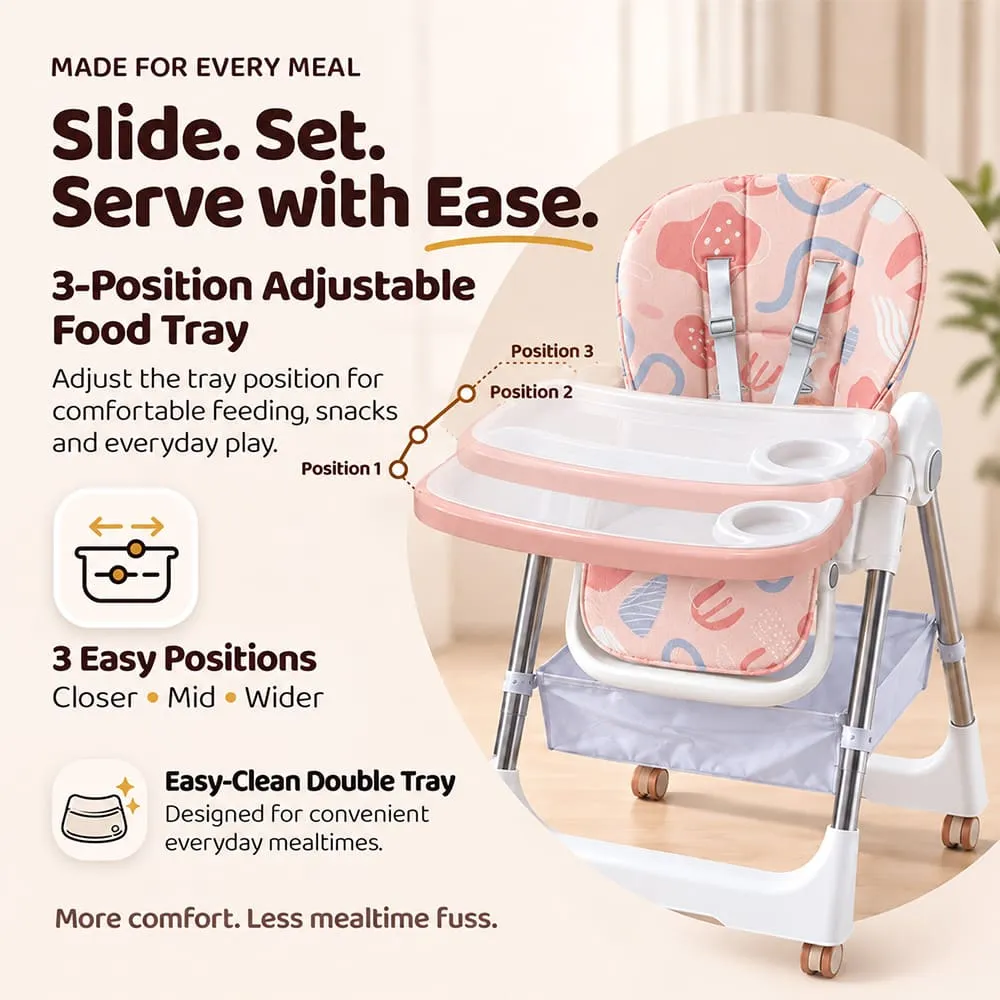 slide set Galaxy high chair pink