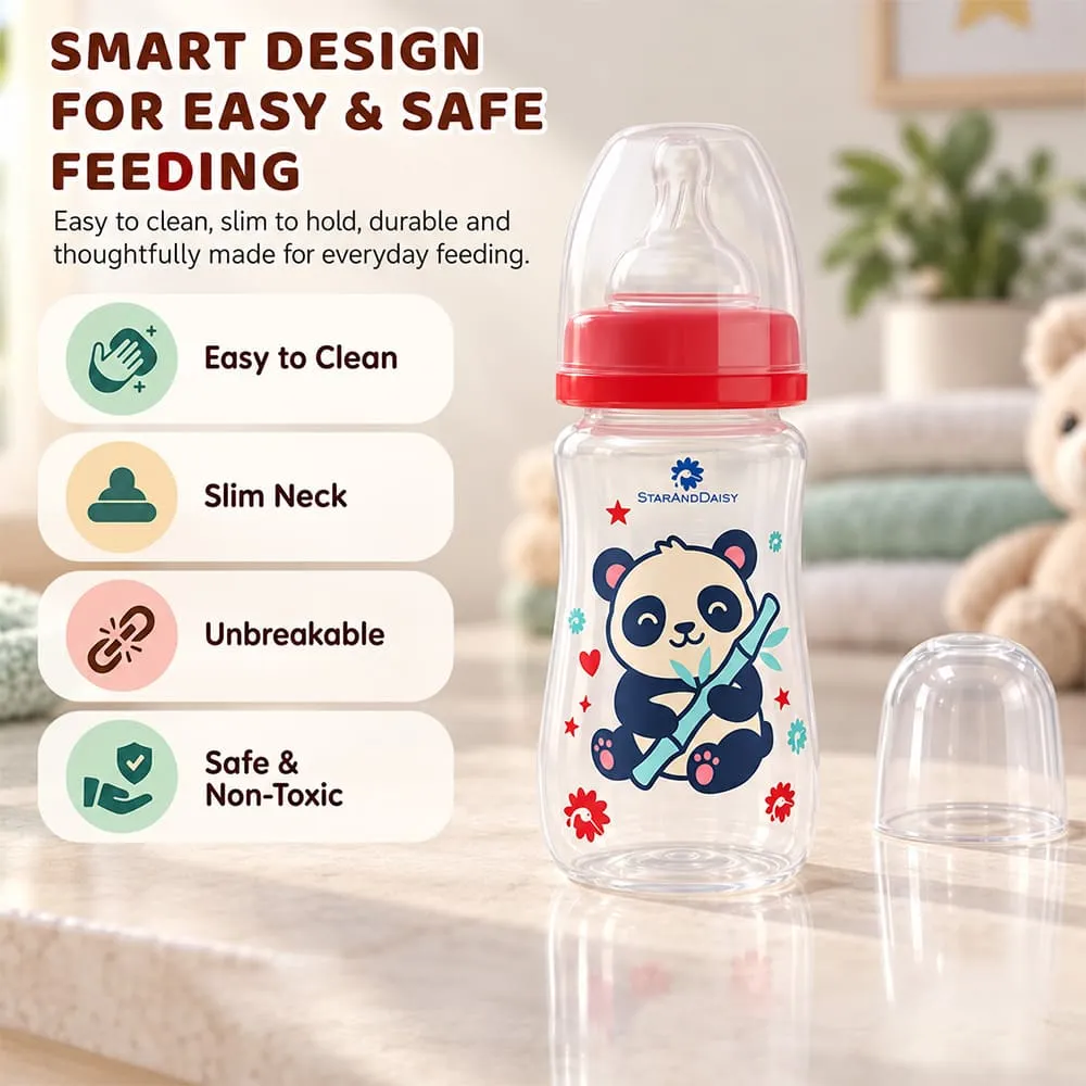 smart design 125ml feeding bottle red