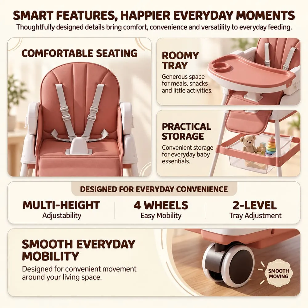 smart features StarDine Baby High Chair Blue