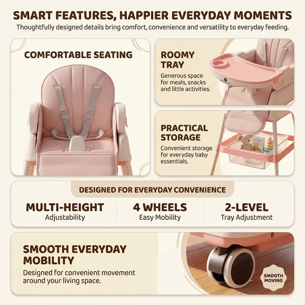 smart features of StarDine Baby High Chair Grey