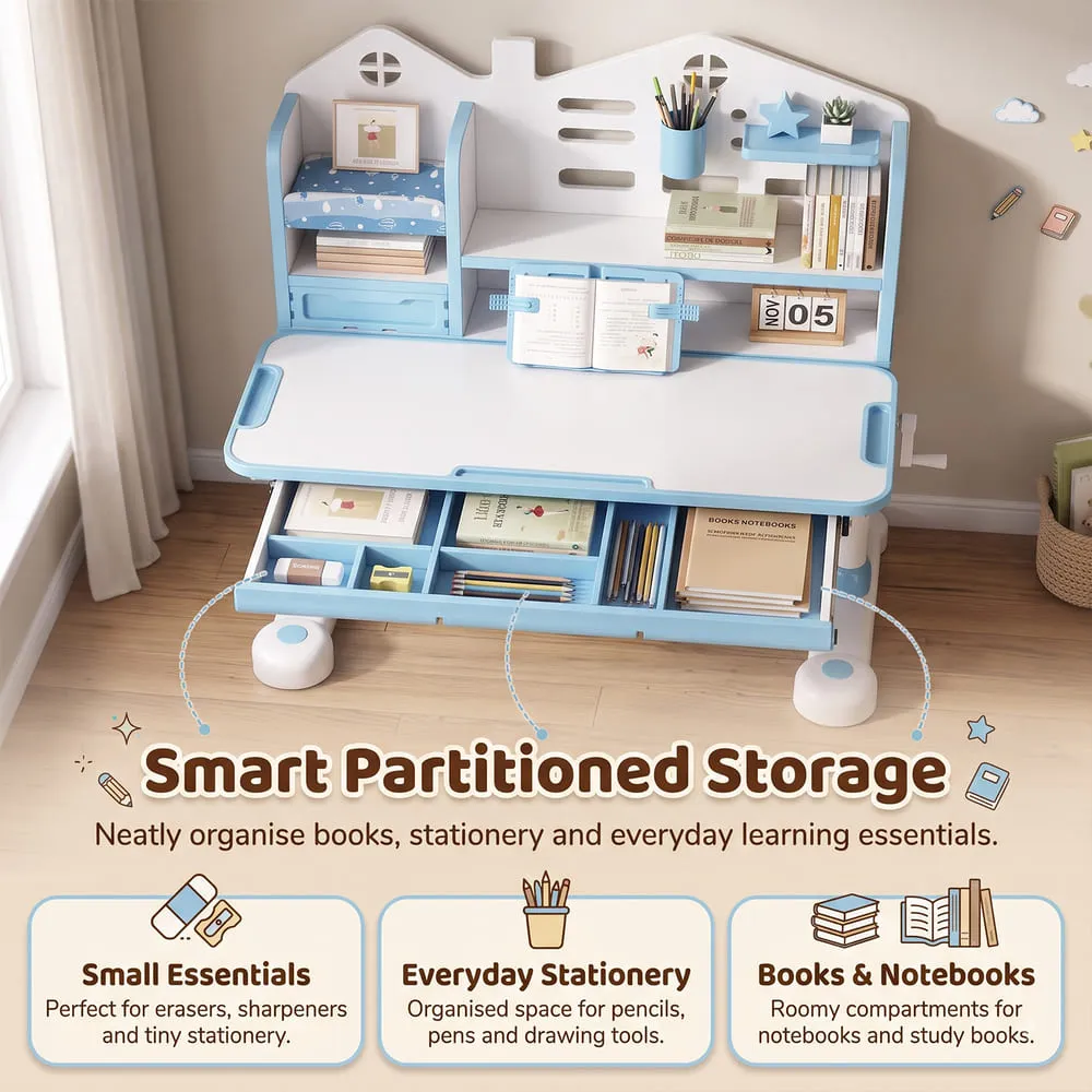 smart partition storage Smart Kids Study Table 015 Blue