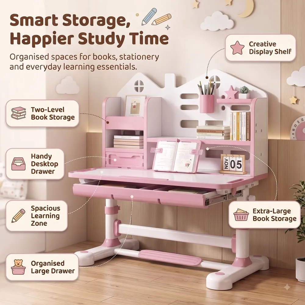 smart storage Smart Kids Study Table 603 Pink