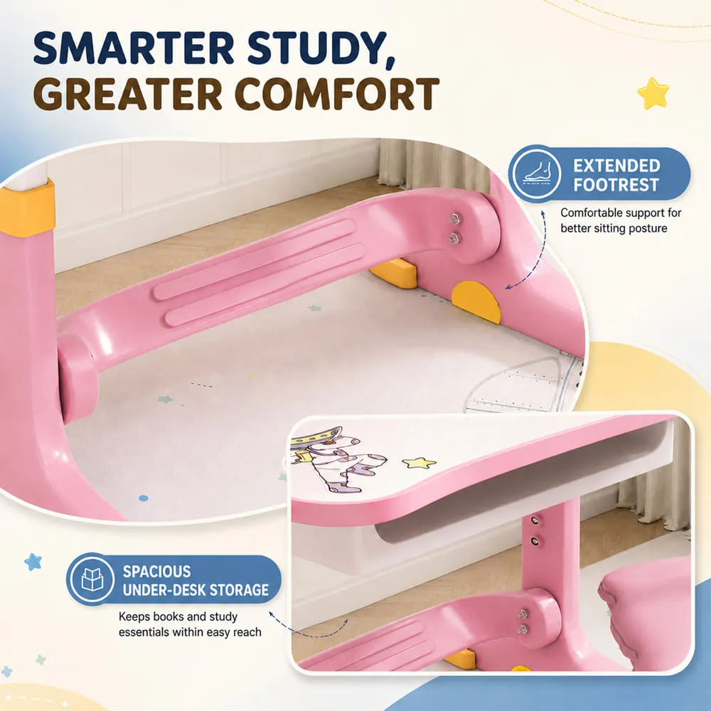 smarter study 603 Kids Study Table pink