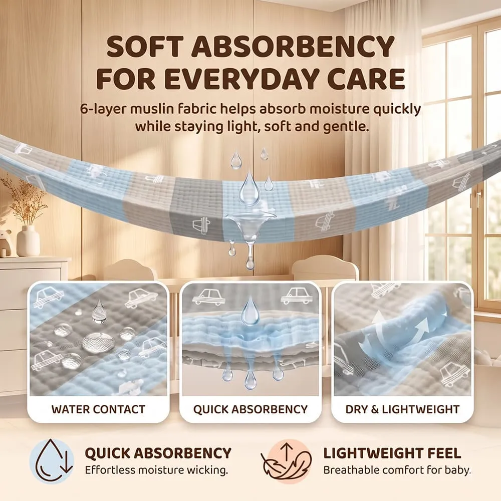 soft absorbency Korean Muslin Blanket Car print
