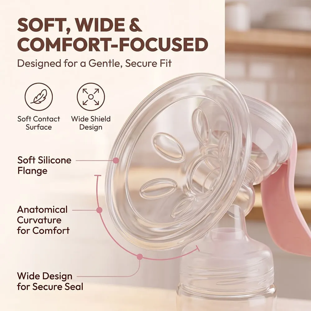 soft wide Manual breastpump pink