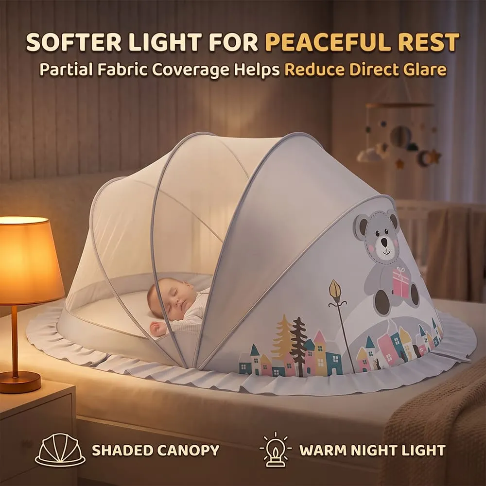 softer lighter baby mosquito net foldable canopy style grey