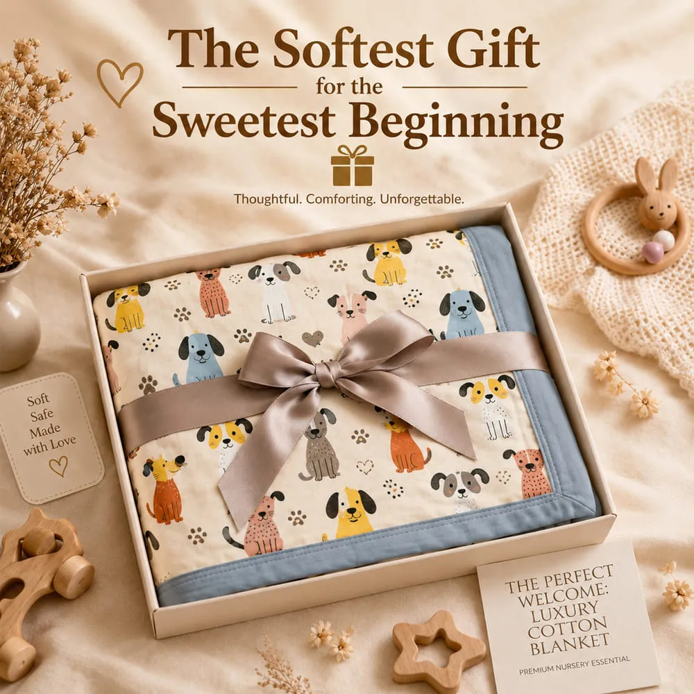 softest Cotton Dohar Puppy print