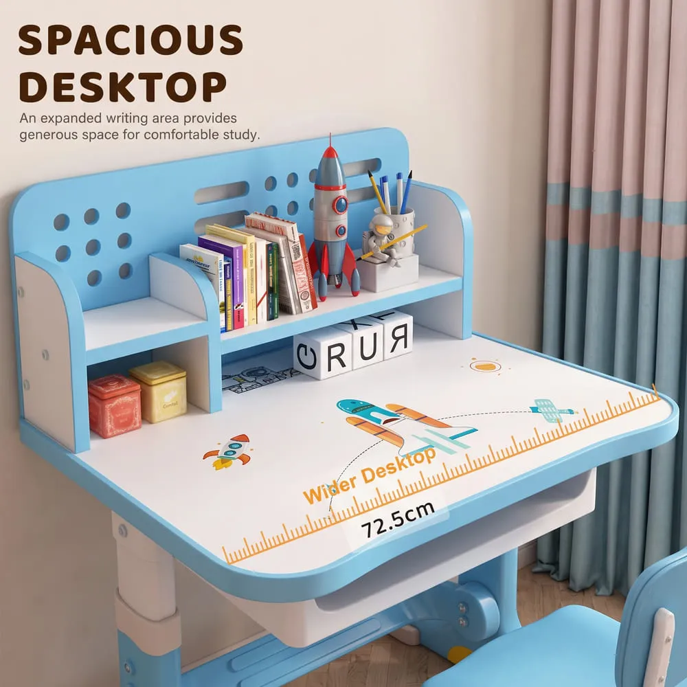 spacious desktop 603 Kids Study Table blue