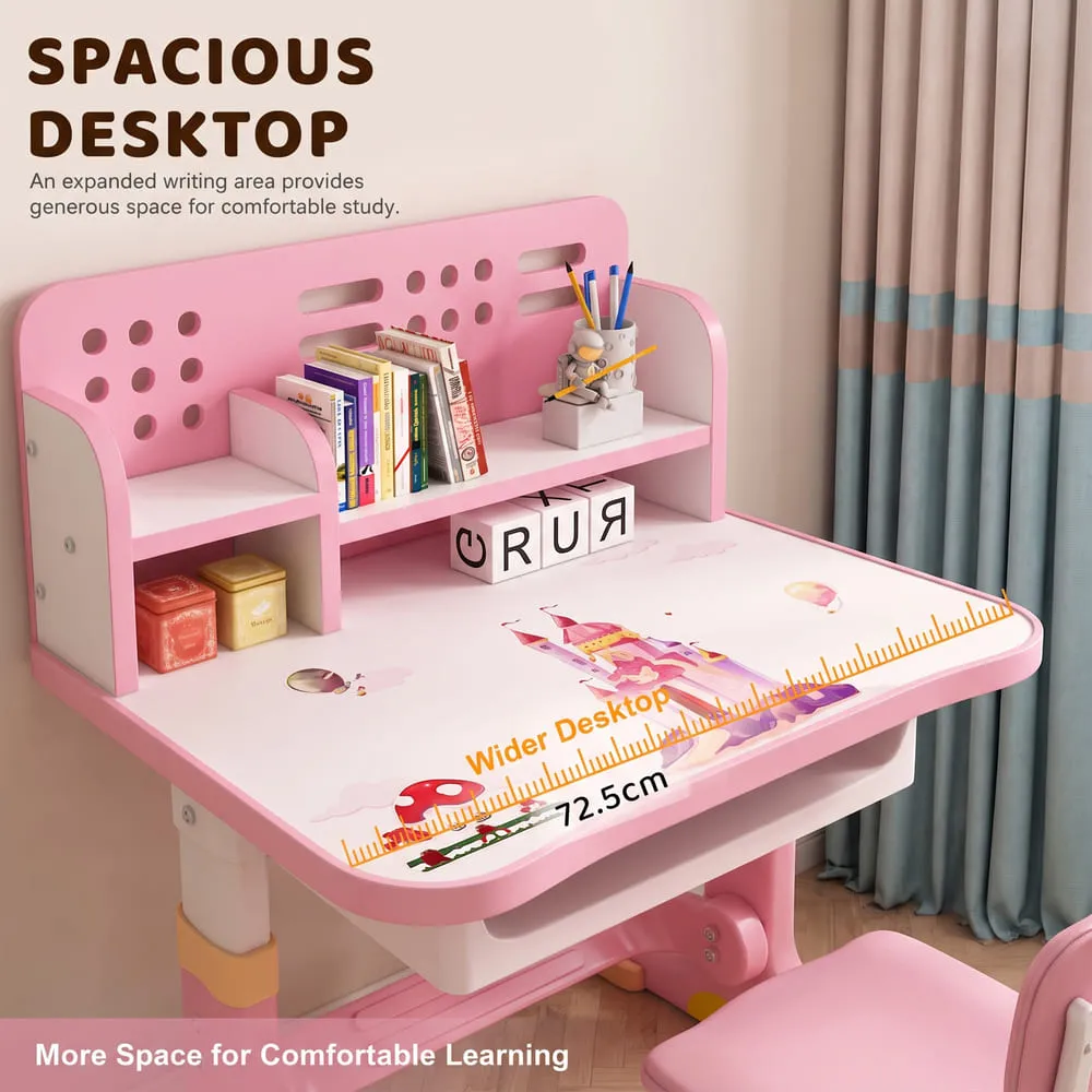 spacious desktop 603 Kids Study Table pink