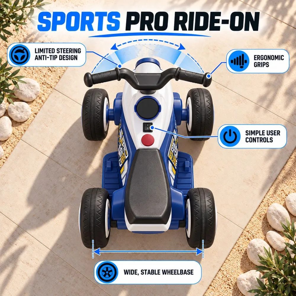 sports pro Electric ATV Kids Ride-on Bike blue