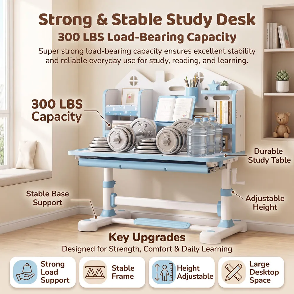 strong stable Smart Kids Study Table 015 Blue