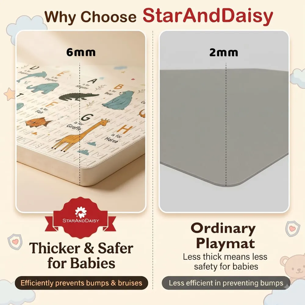 thick New 6mm panda print baby playmat