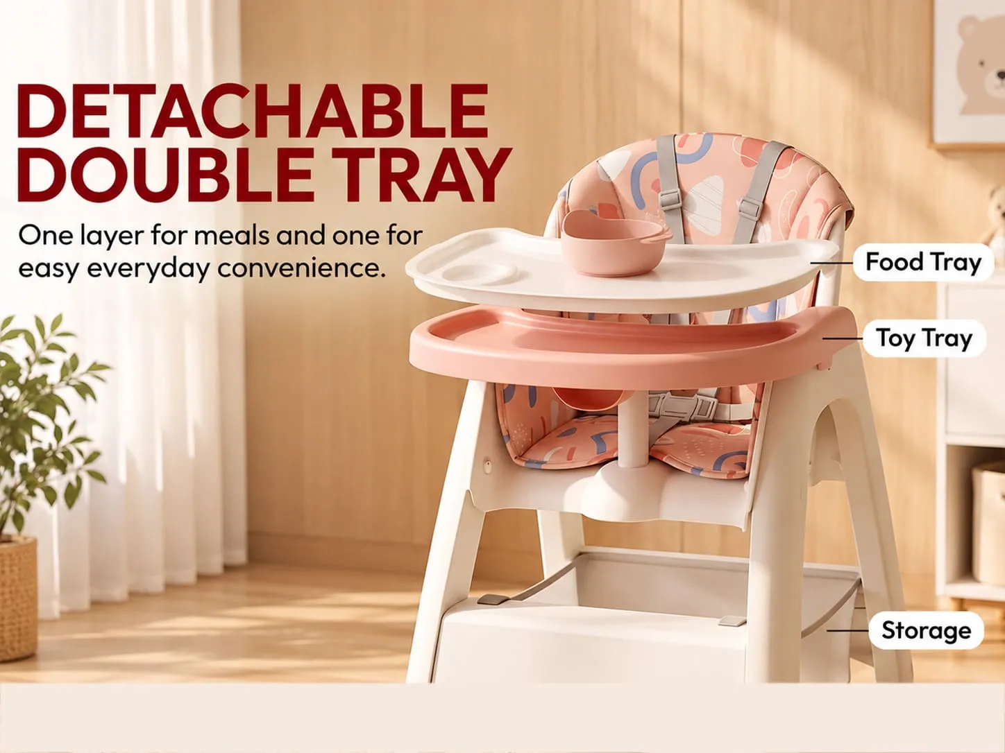 Tiny Dine Baby High Chair with 5-Point Safety Belt