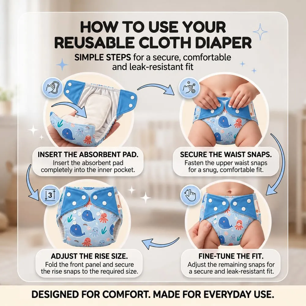 usage of Baby reusable diaper blue