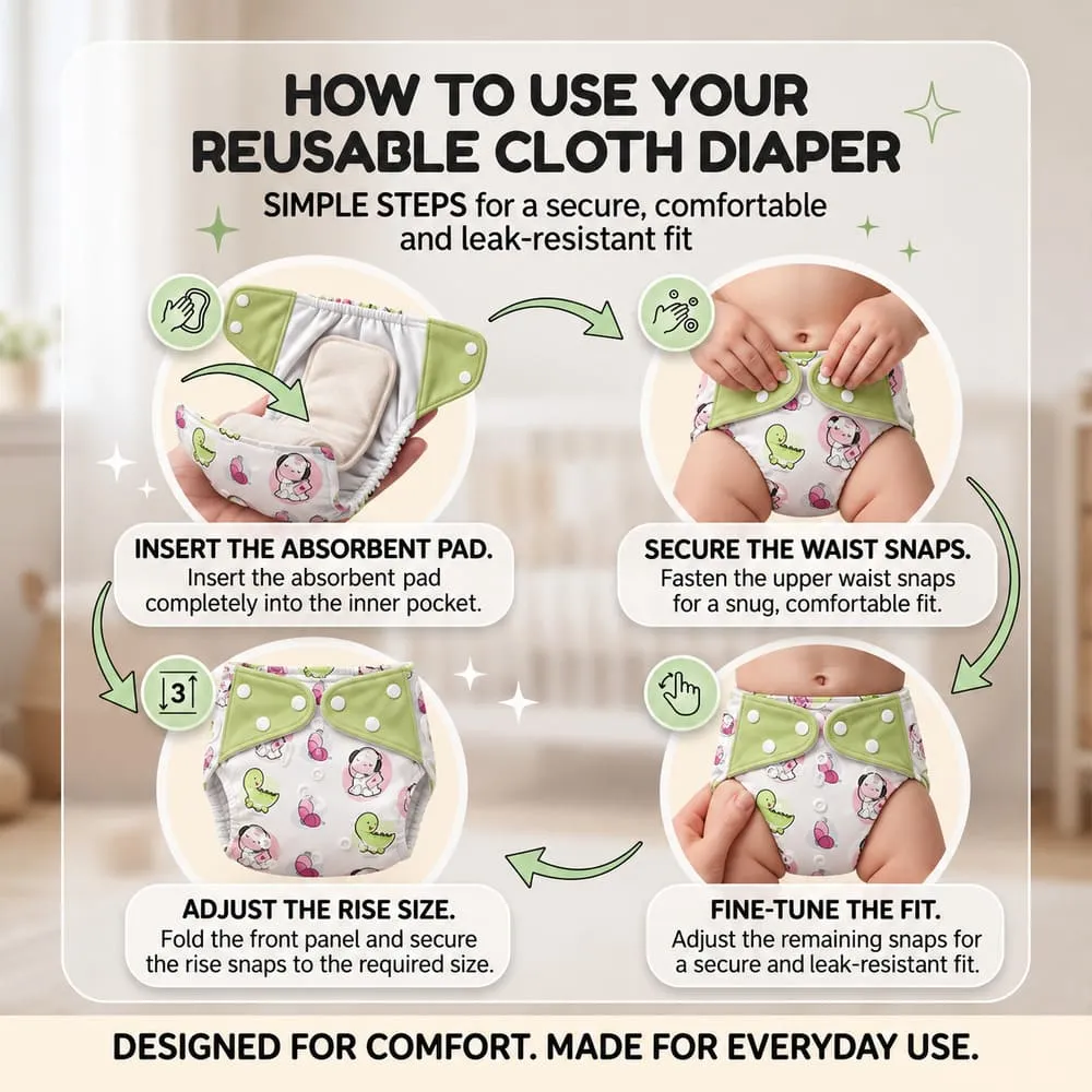 usage of Baby reusable diaper green