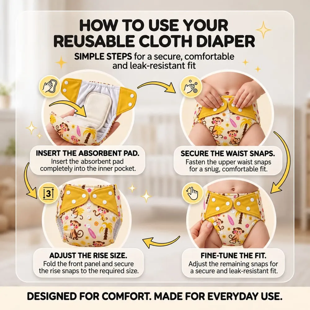 usage of Baby reusable diaper yellow
