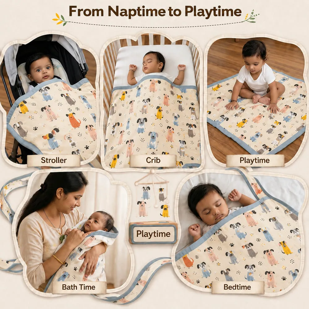 usage of Cotton Dohar Puppy print