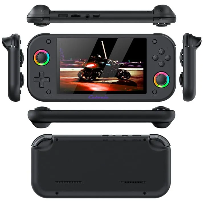 views of Cubonic VividGo M26 Retro Handheld Game Console black