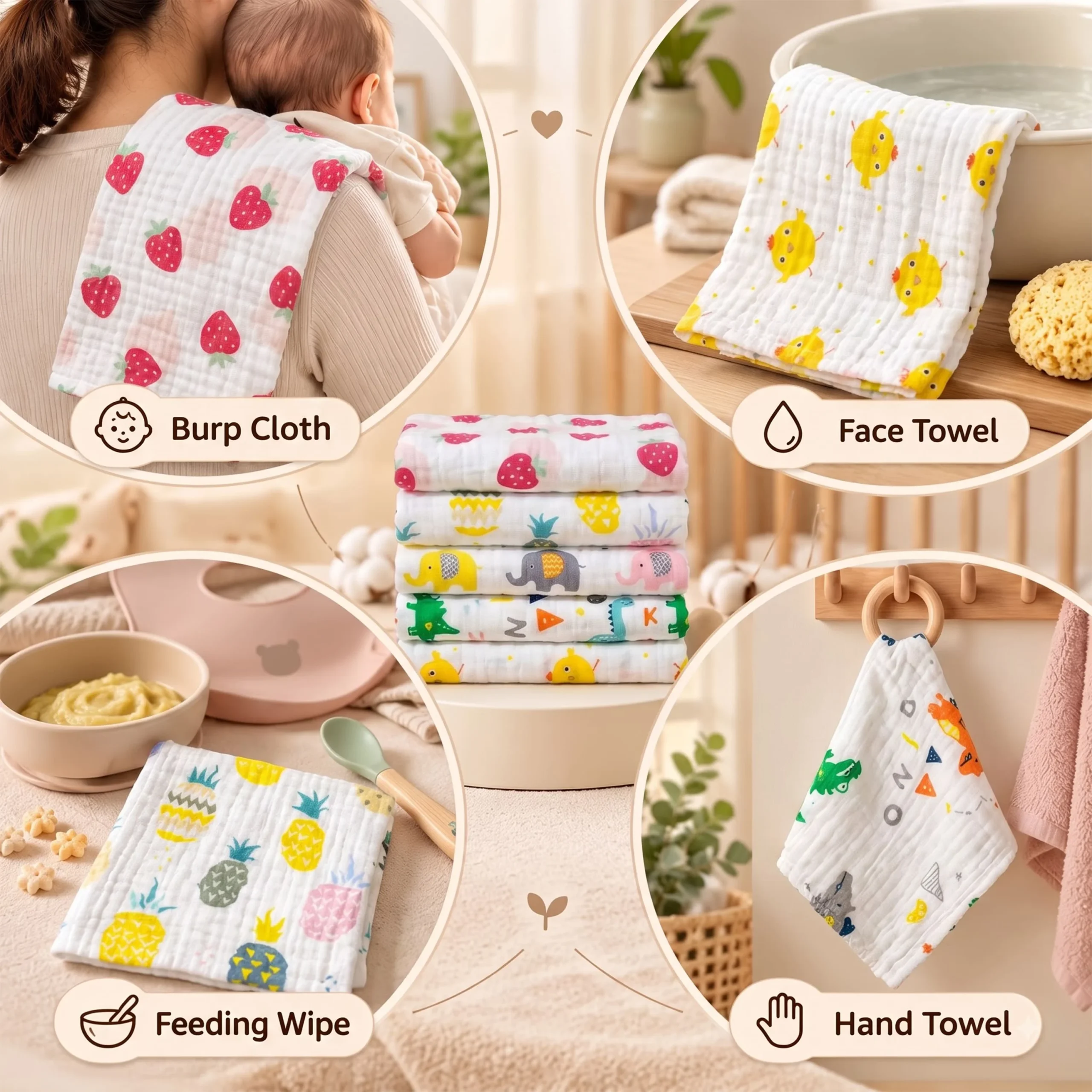 wash clothe set of 5
