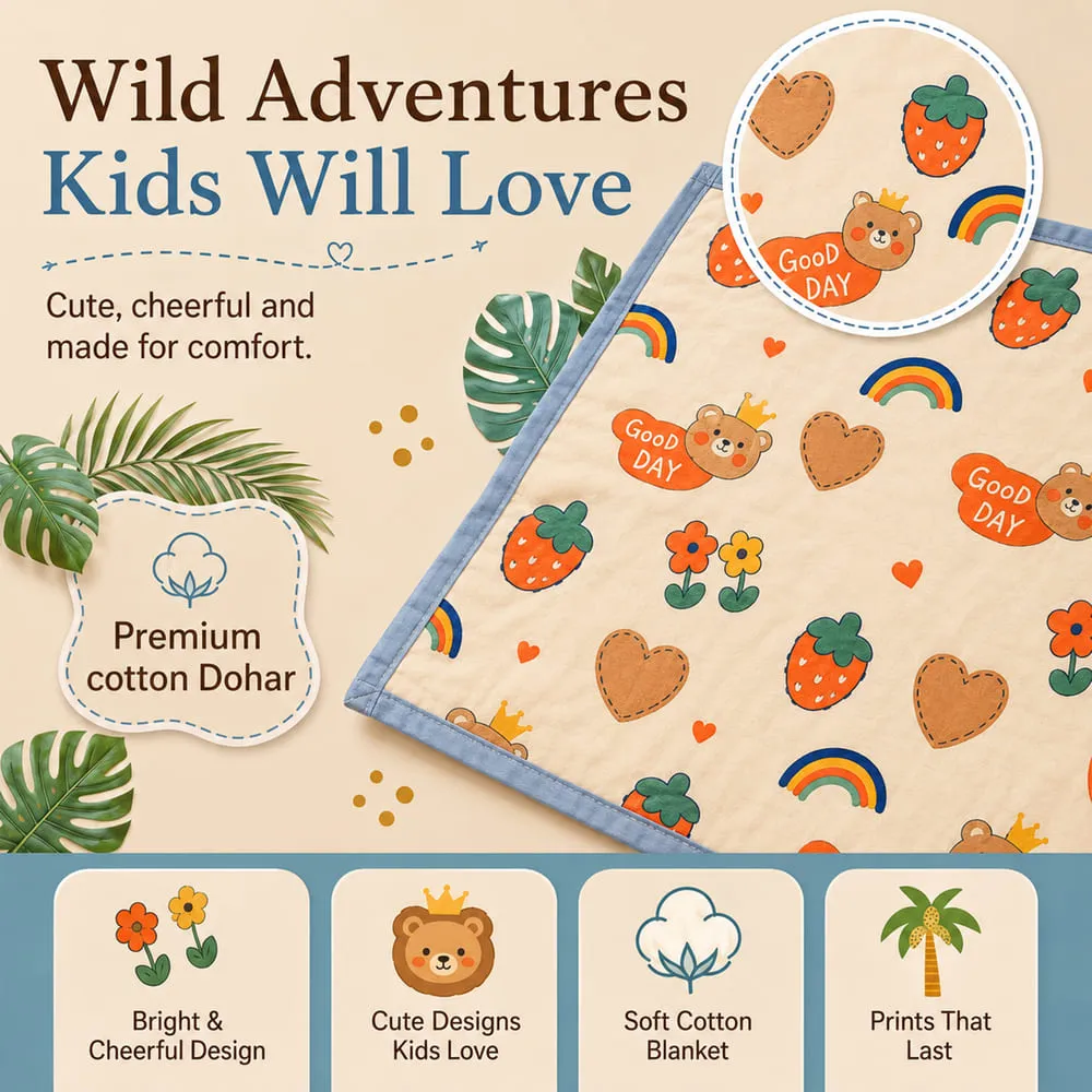 wild adventure Cotton Dohar Rainbow print