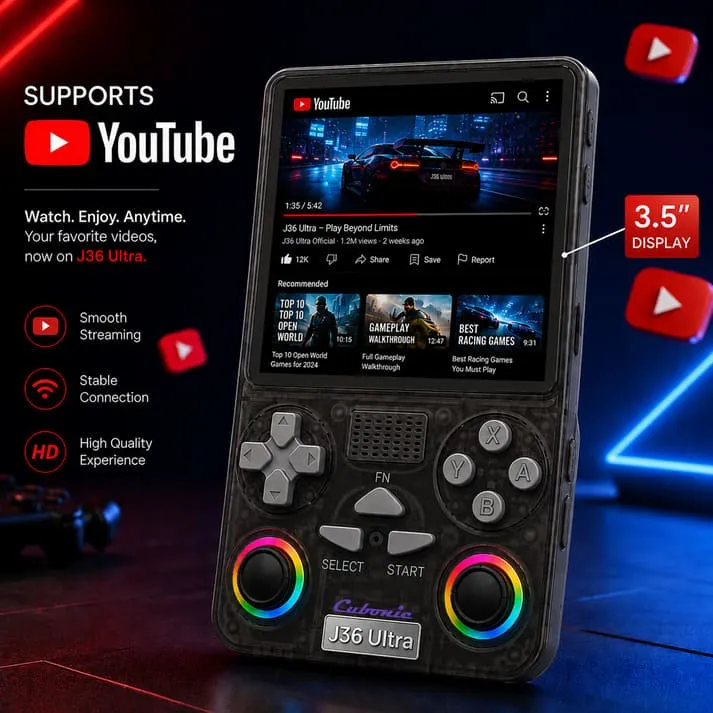 youtube Cubonic Xplore J36 Ultra Handheld Gaming Console