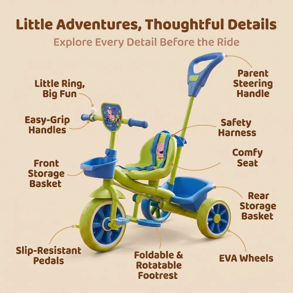 2 In 1 Tricycle green3