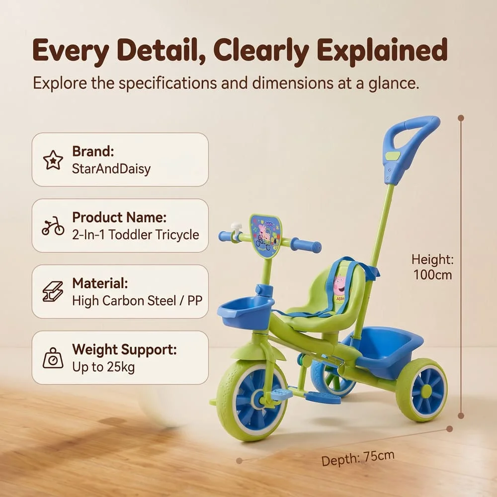 2 In 1 Tricycle green9