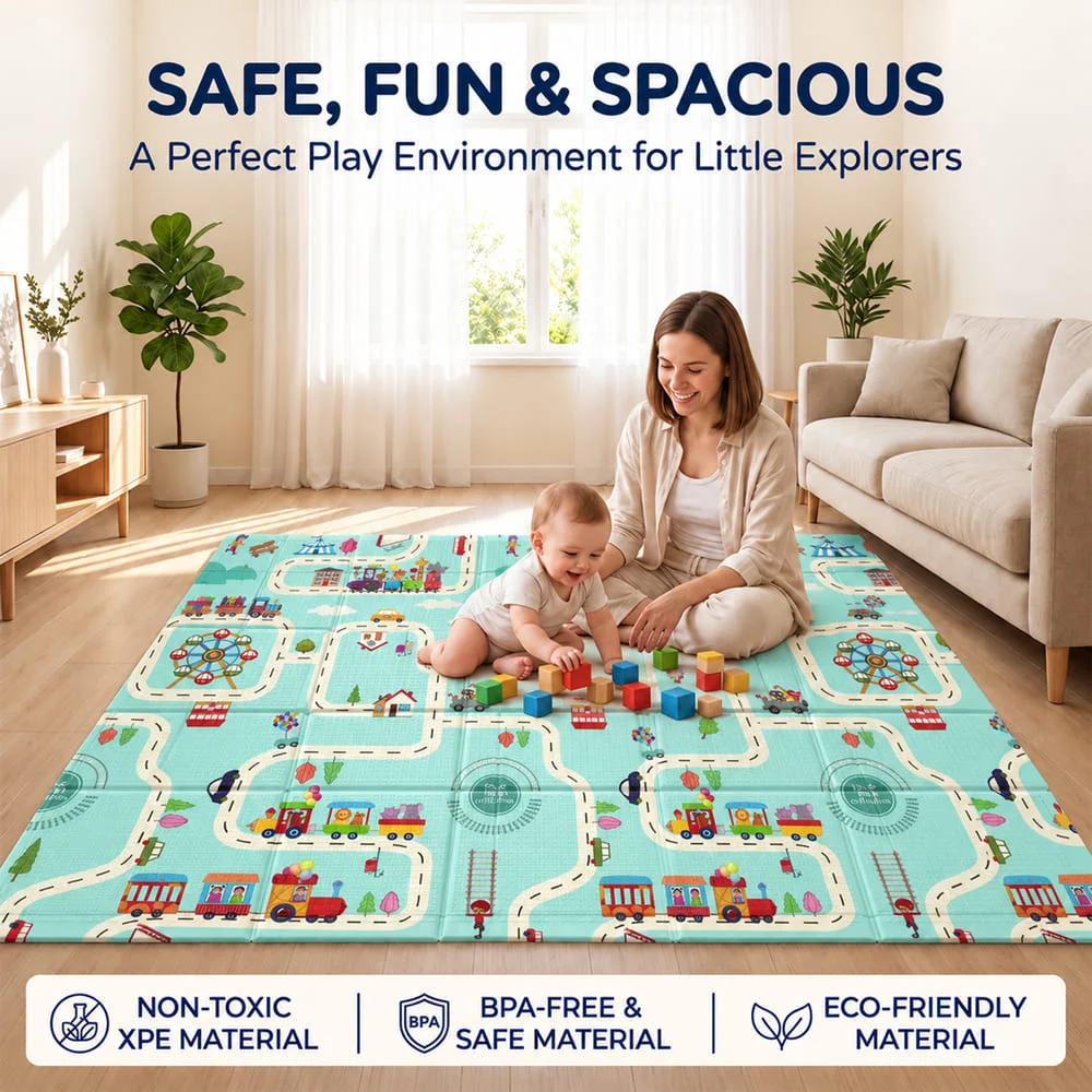 6mm playmat playpen Train ABC 5 6Ft3