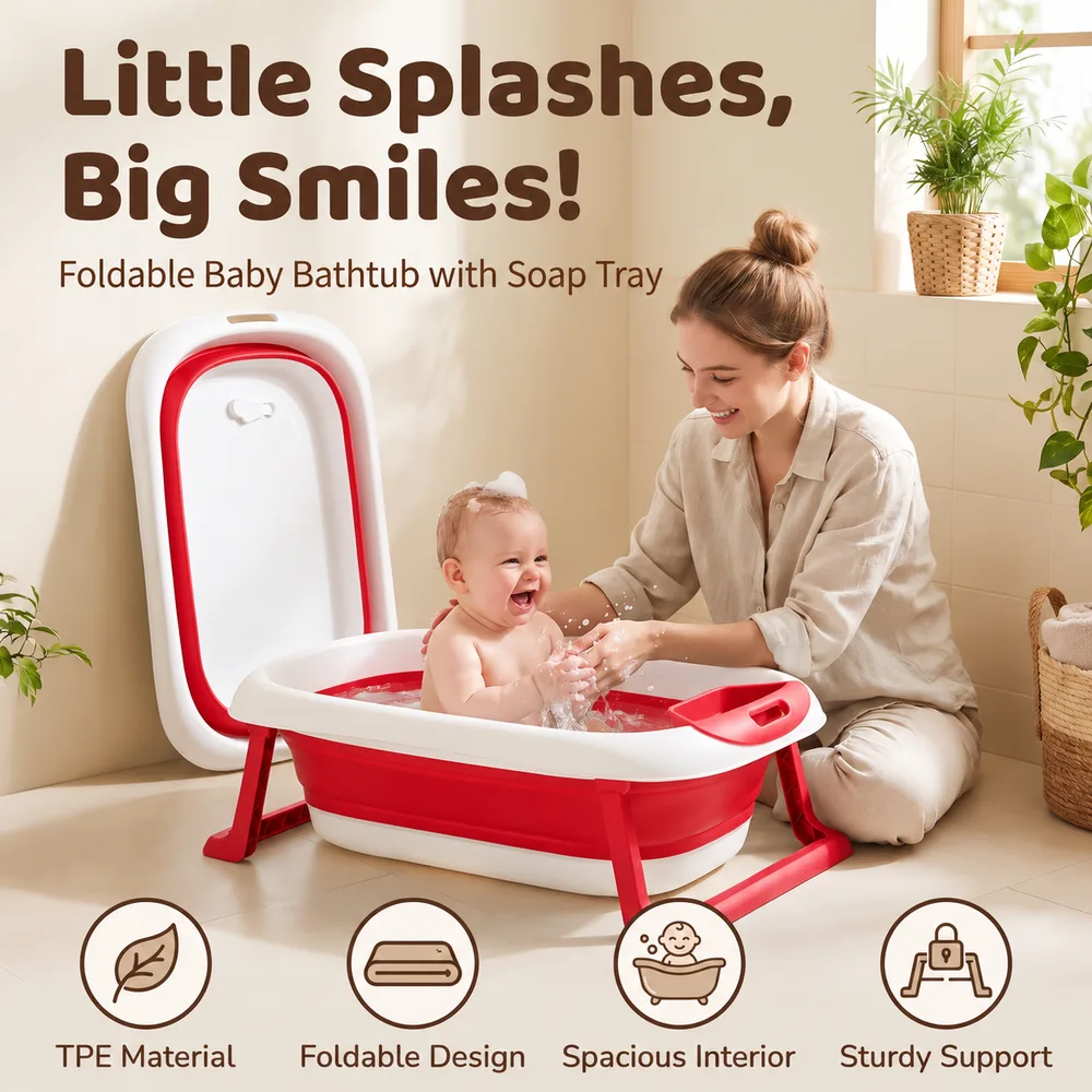 BT Basic Bathtub With Soap Bar Red