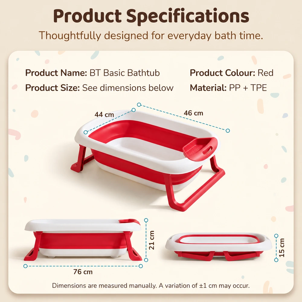 BT Basic Bathtub With Soap Bar Red