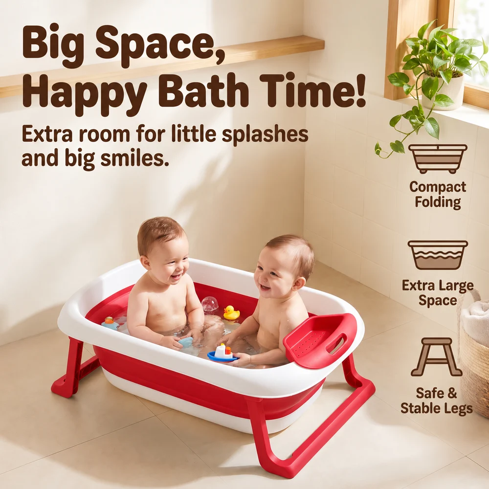 BT Basic Bathtub With Soap Bar Red