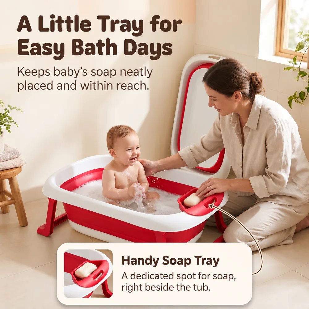 BT Basic Bathtub With Soap Bar Red