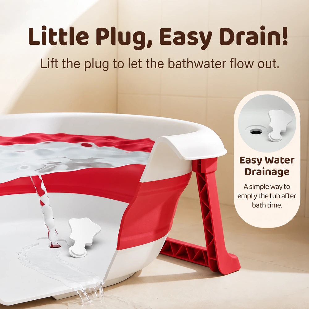 BT Basic Bathtub With Soap Bar Red