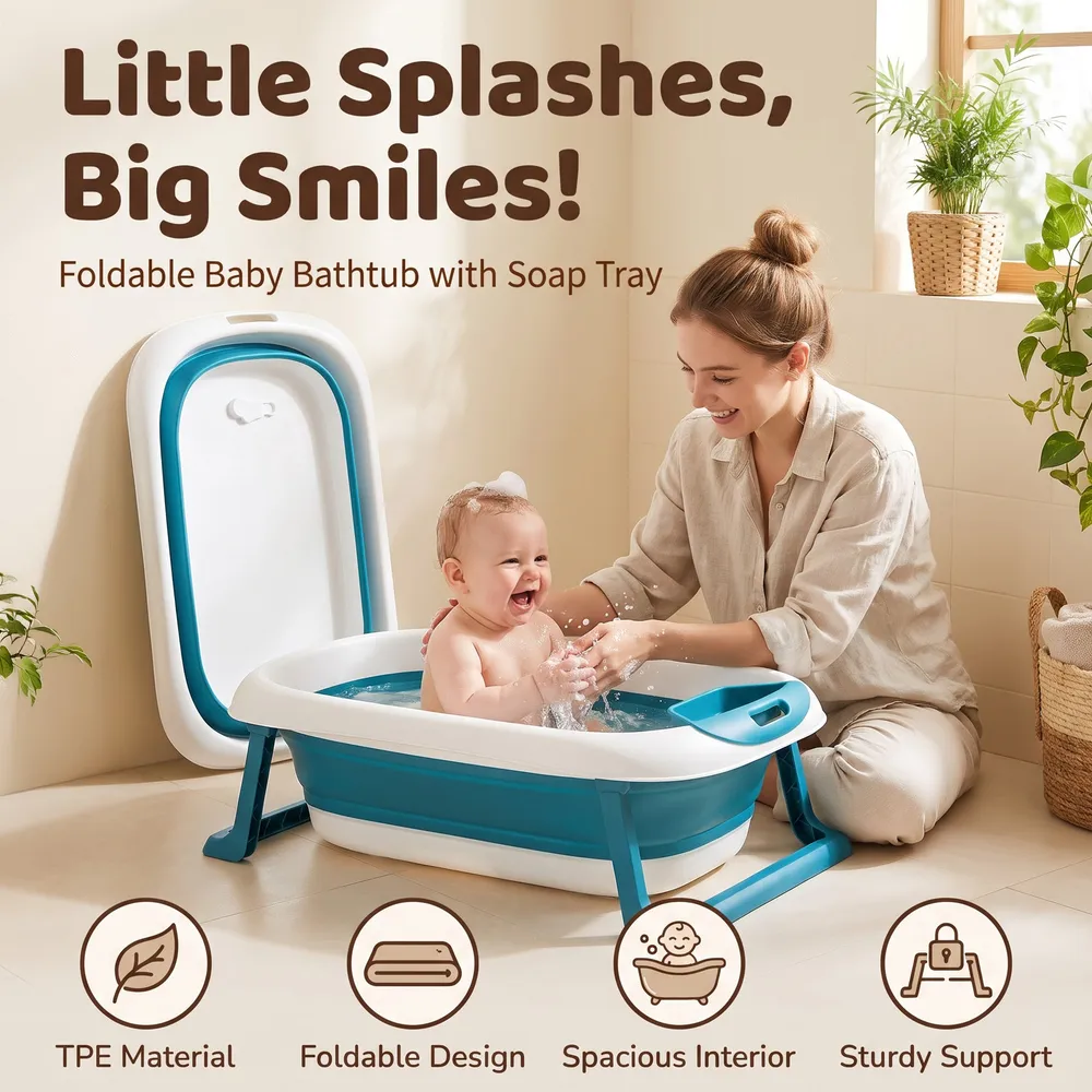 BT Basic Bathtub With Soap Bar white blue