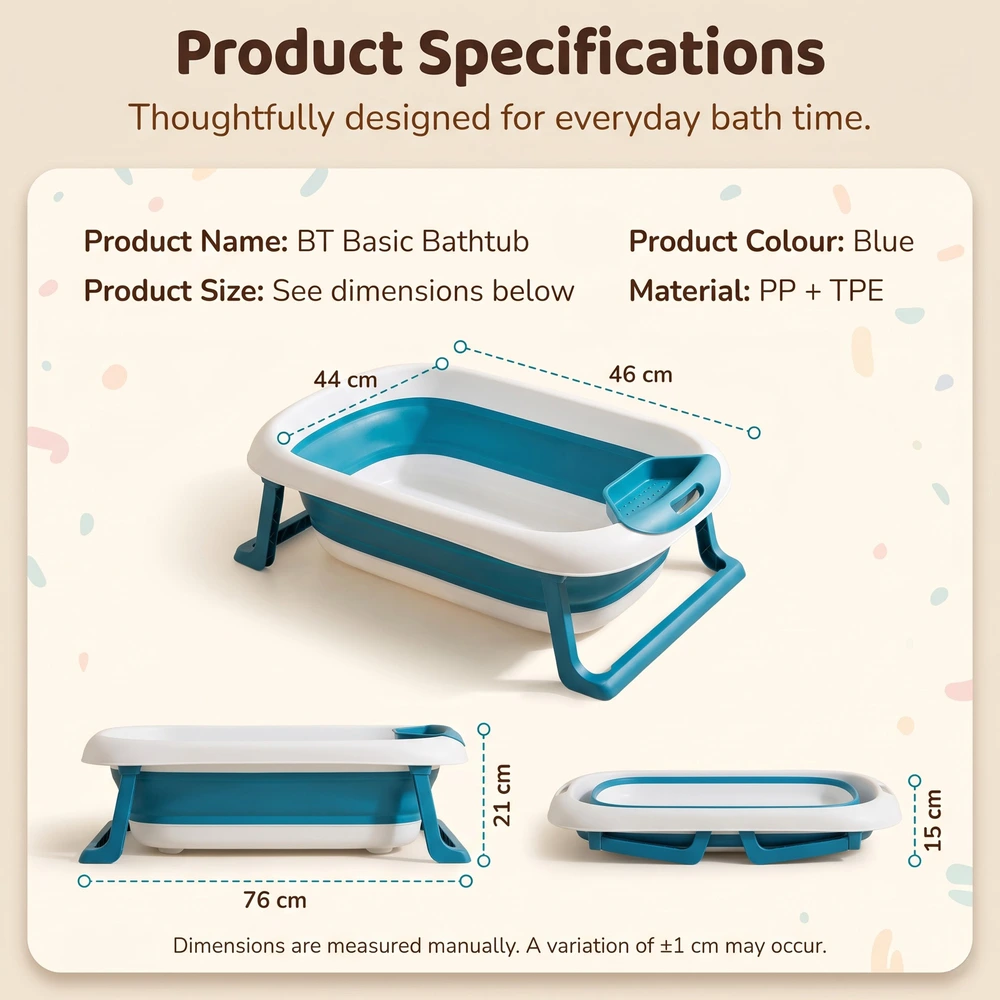 BT Basic Bathtub With Soap Bar white blue
