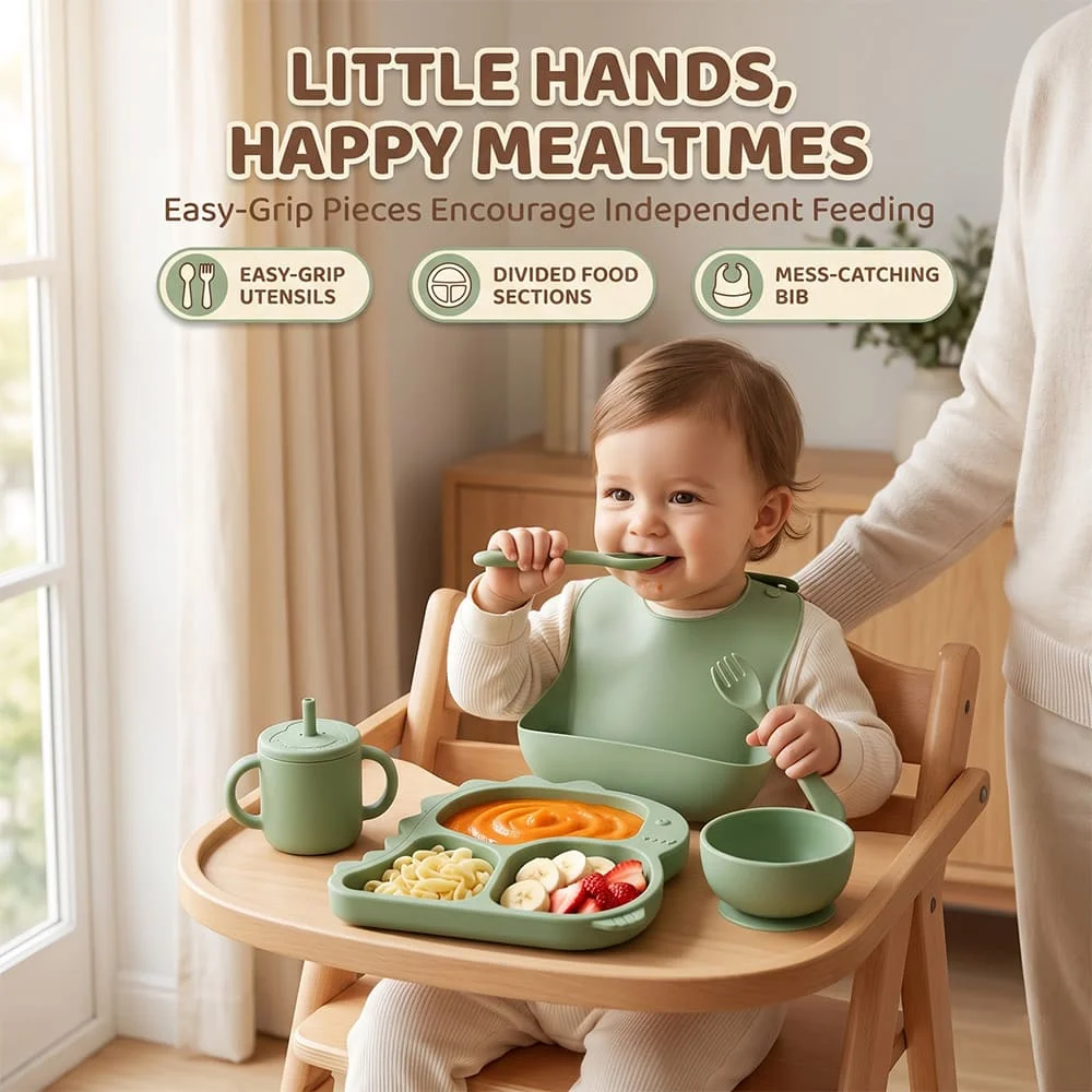 Baby feeding set green1