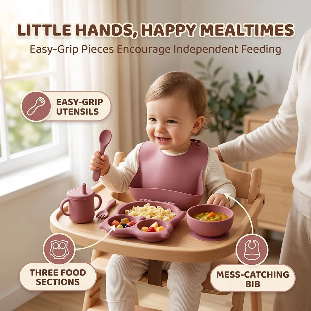 Baby feeding set pink1