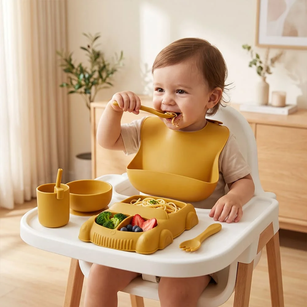 Baby feeding set yellow