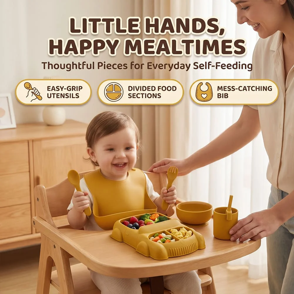 Baby feeding set yellow1
