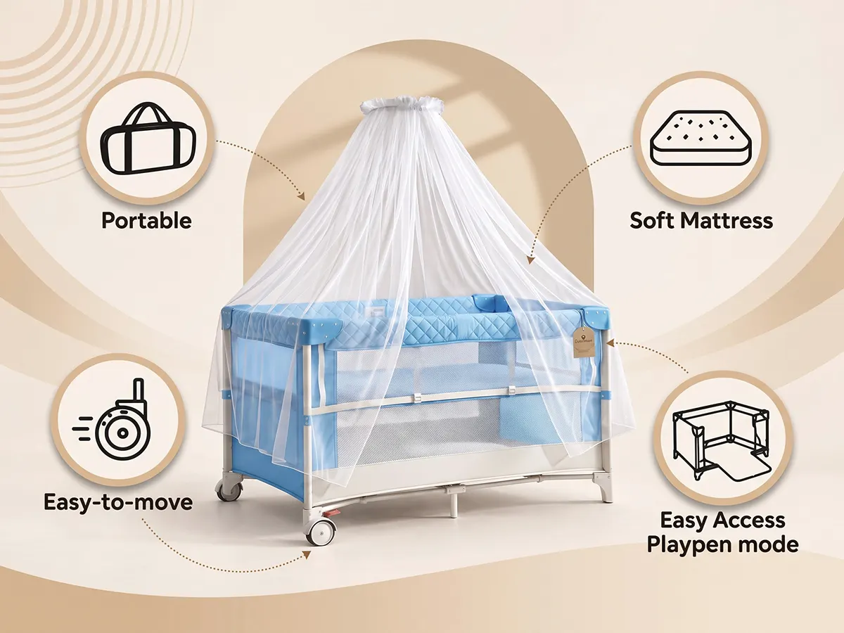 Baby Crib Cradle Swing Bedside for Newborn Babies