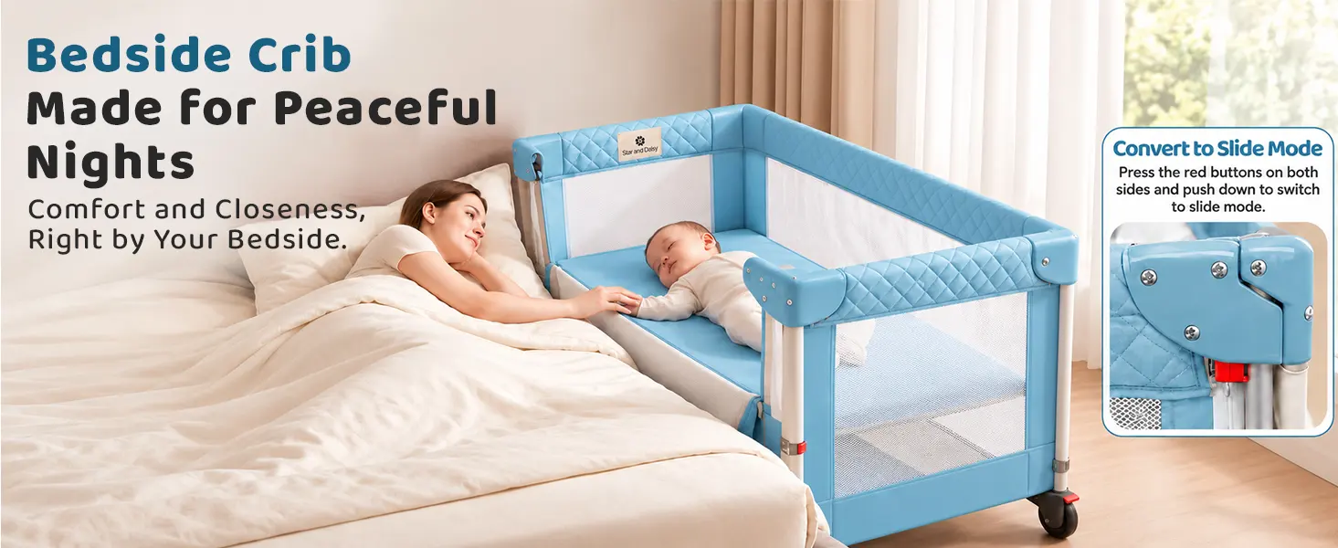 Baby Crib Cradle Swing Bedside for Newborn Babies