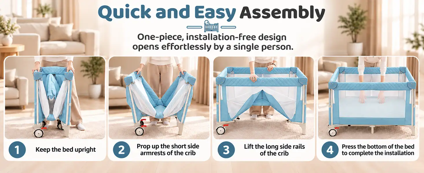 Baby Crib Cradle Swing Bedside for Newborn Babies