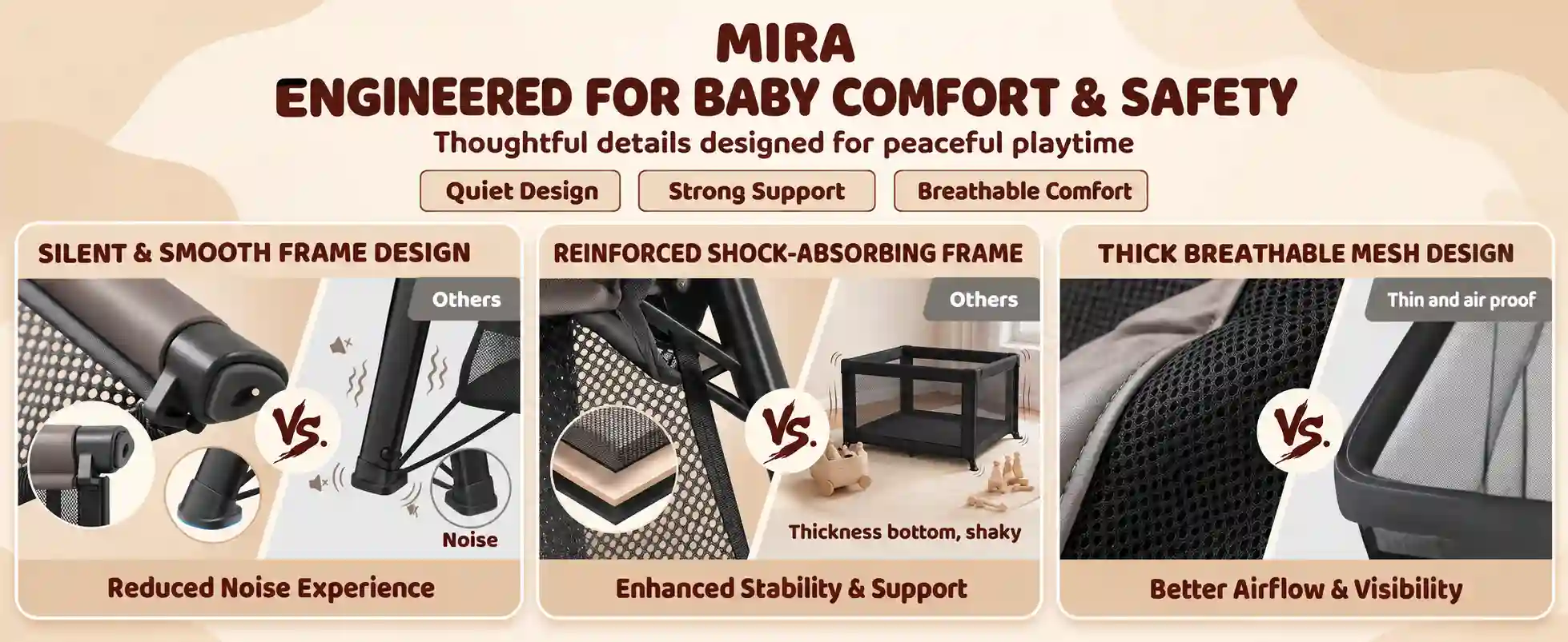 3-in-1 Baby Travel Bed & Play Space