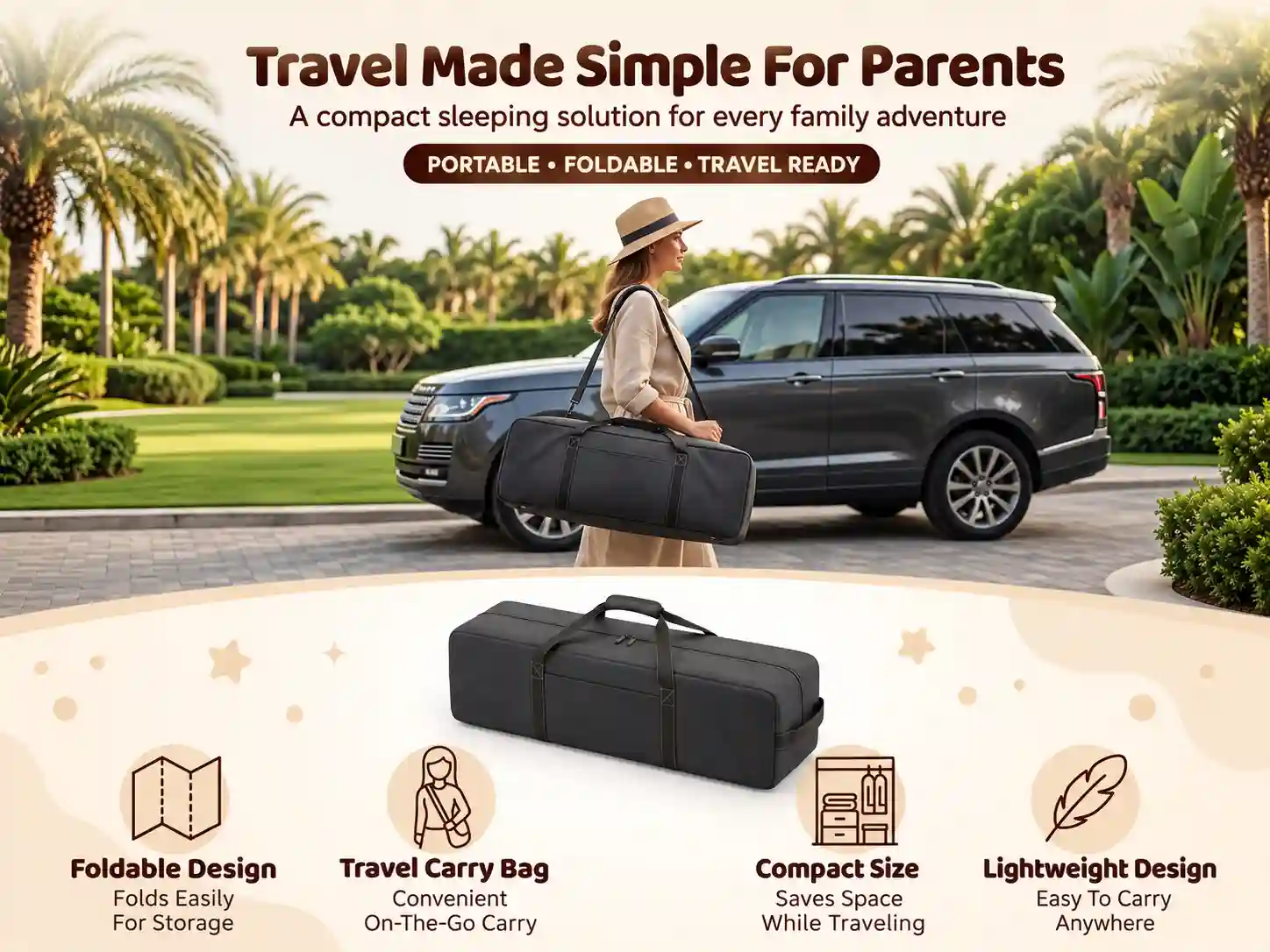 3-in-1 Baby Travel Bed & Play Space