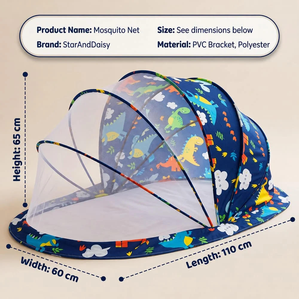 Foldable Baby Mosquito Net Dinosaur Print