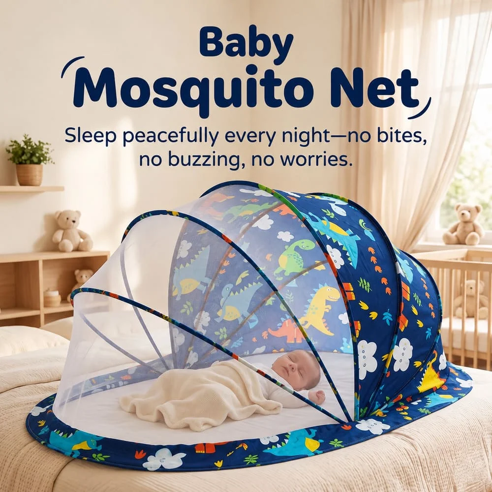 Foldable Baby Mosquito Net Dinosaur Print