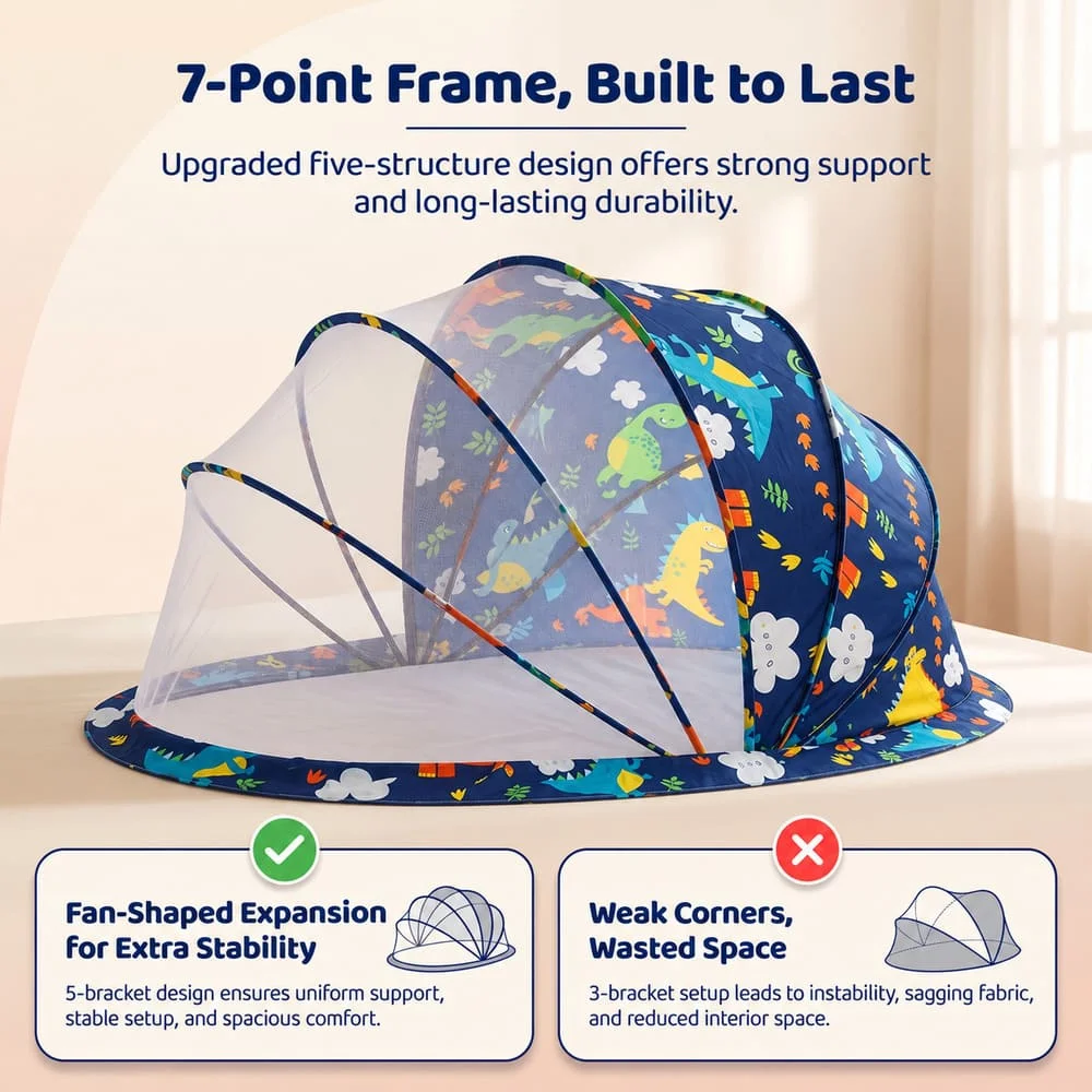 Foldable Baby Mosquito Net Dinosaur Print