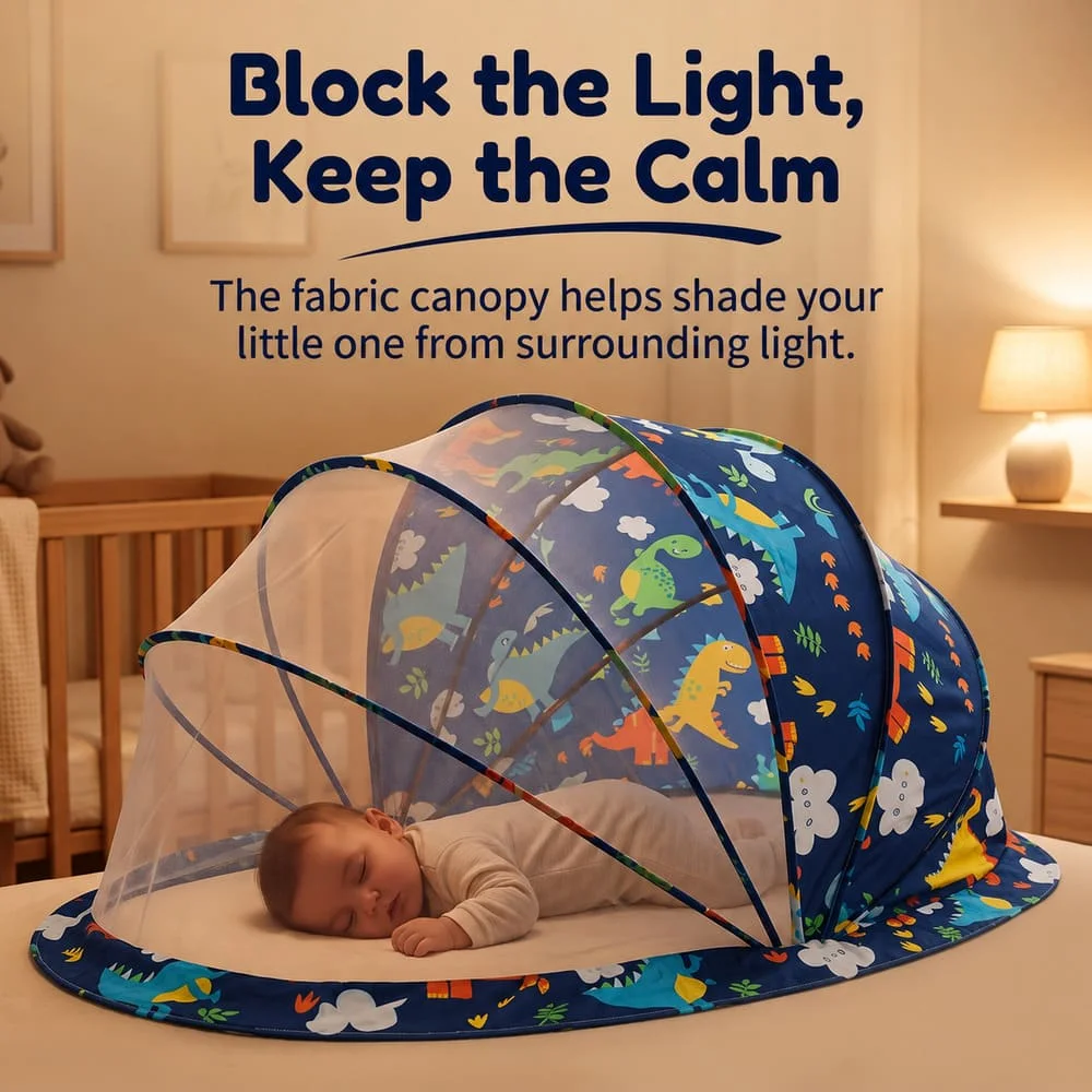 Foldable Baby Mosquito Net Dinosaur Print