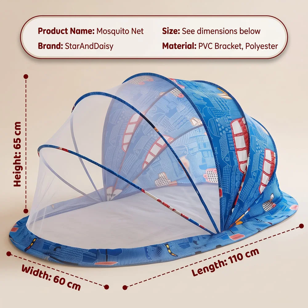 Foldable Baby Mosquito Net Traffice Print