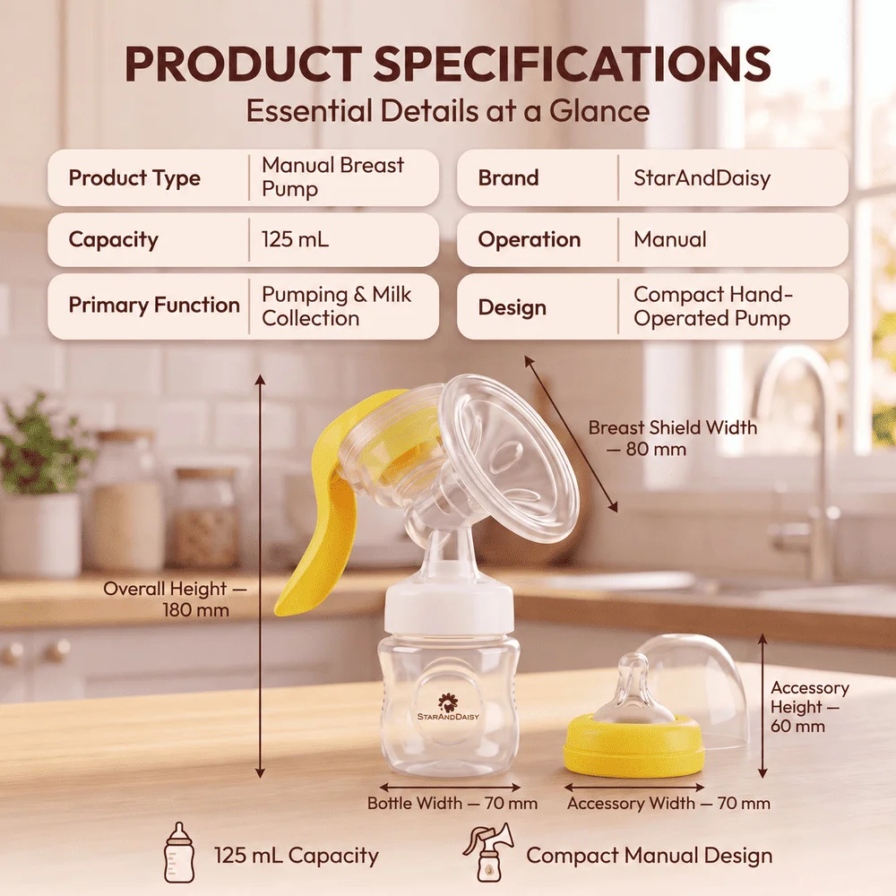 Manual Breast Pump Yellow (1)